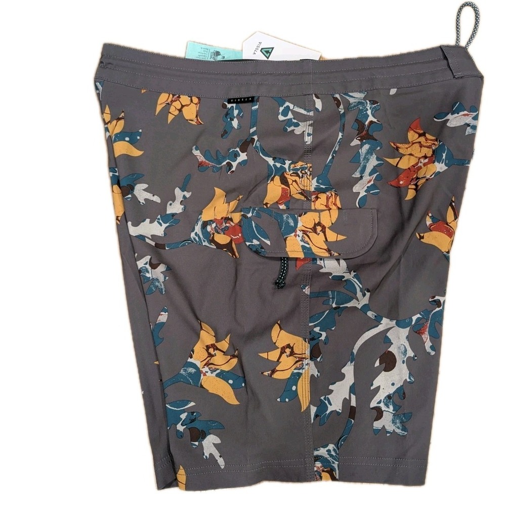NEW Vissla Collab Gabe Schneider Floral 34 Board Surf Skater Beach Shorts 18.5"